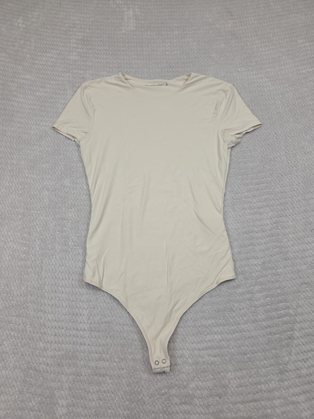 Abercrombie & Fitch Bodysuit Womens Small Cream Short Sleeve One Piece